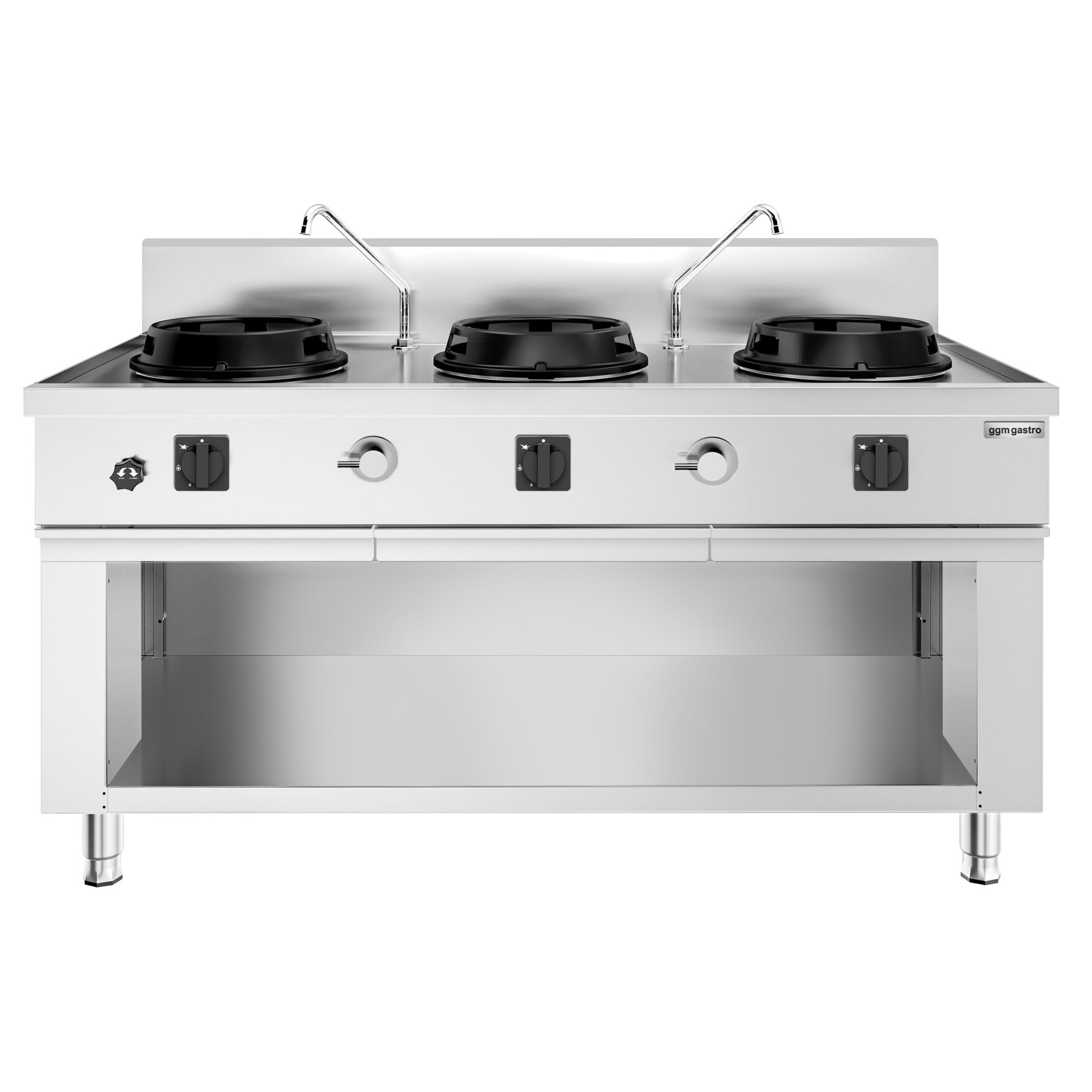 Plynová wok varná doska – 45 kW – 3 horáky – vrátane 2 kohútikov – Obrázok 3