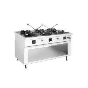 Plynový wok varný ostrovček - 90 kW - 6 horákov - vrátane 4 kohútikov