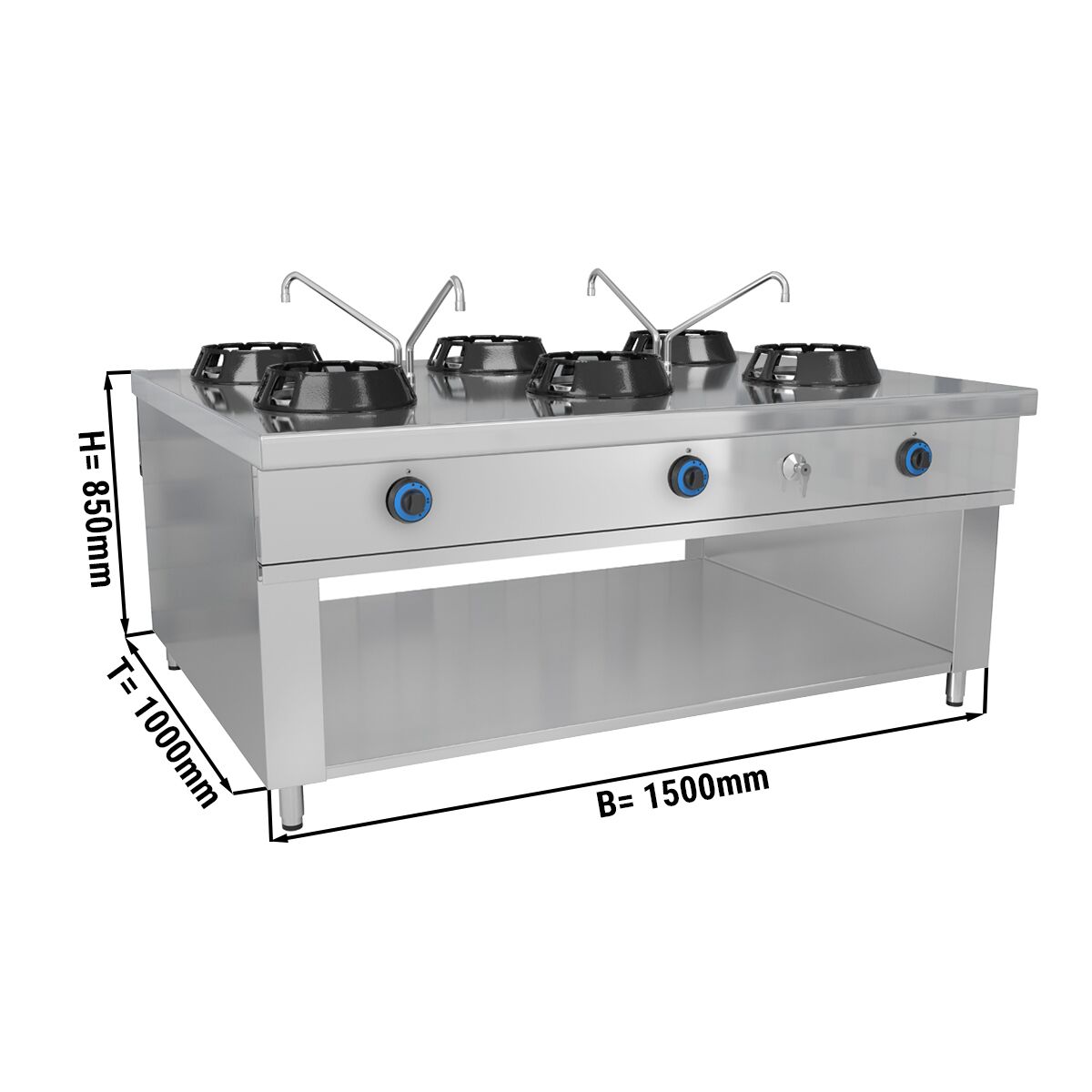 Plynová dvojitá fritéza - 8+8 litrov - 12 kW - s vypúšťacím ventilom – Obrázok 5