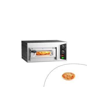 Elektrická viacposchodová pec na pizzu – jednopodlažná – ohňovzdorný kameň na pizzu – 1 x Ø 35 cm (13,8 palca) – 230 V, jednofázová | 13 A zástrčka – mechanické ovládanie – do 450 °C