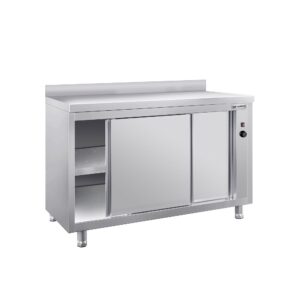 Komerčná vyhrievaná pracovná skriňa s posuvnými dverami PREMIUM – +30–80°C – 1600×700×850 mm – 2,4 kW