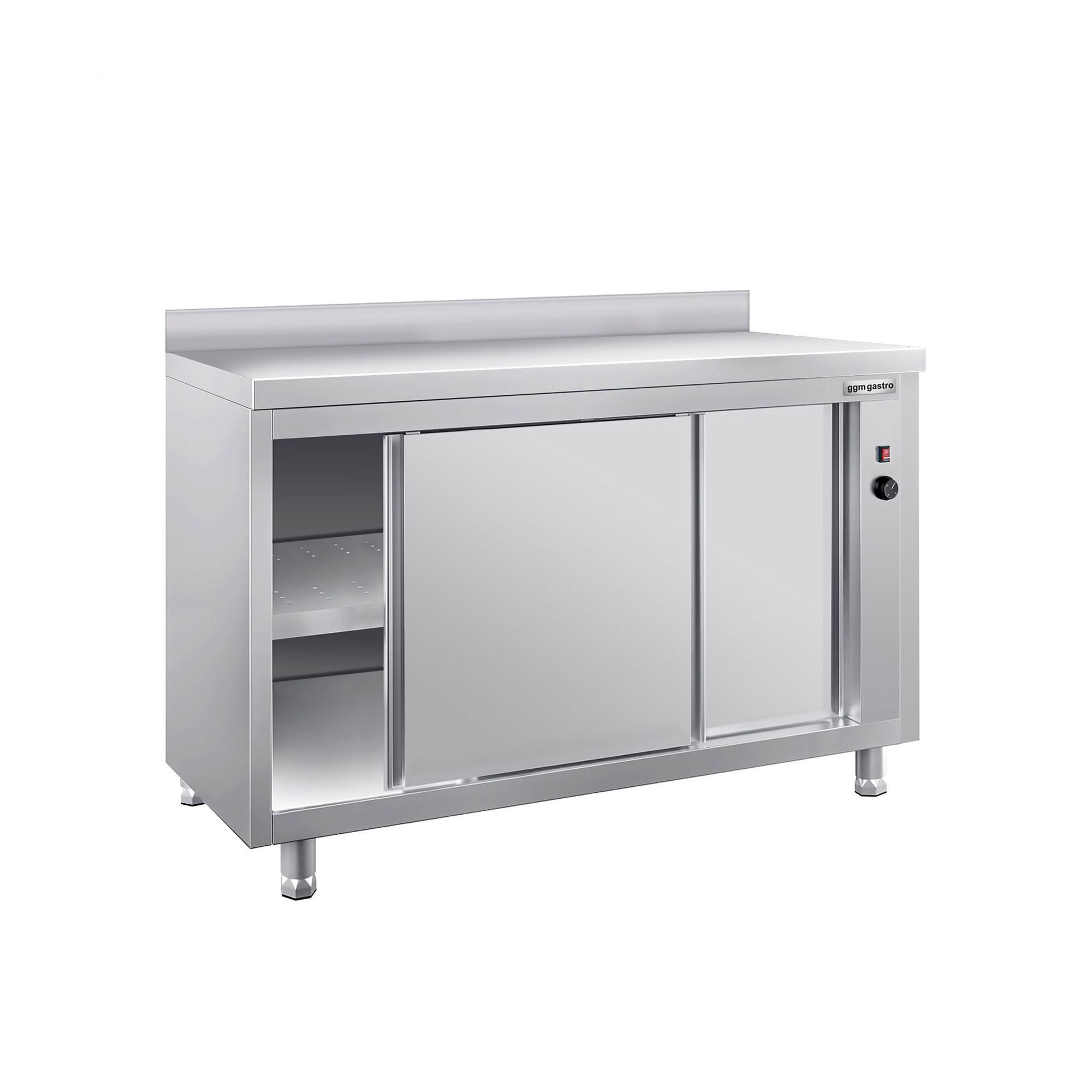 Komerčná vyhrievaná pracovná skriňa s posuvnými dverami PREMIUM – +30–80°C – 1600×700×850 mm – 2,4 kW