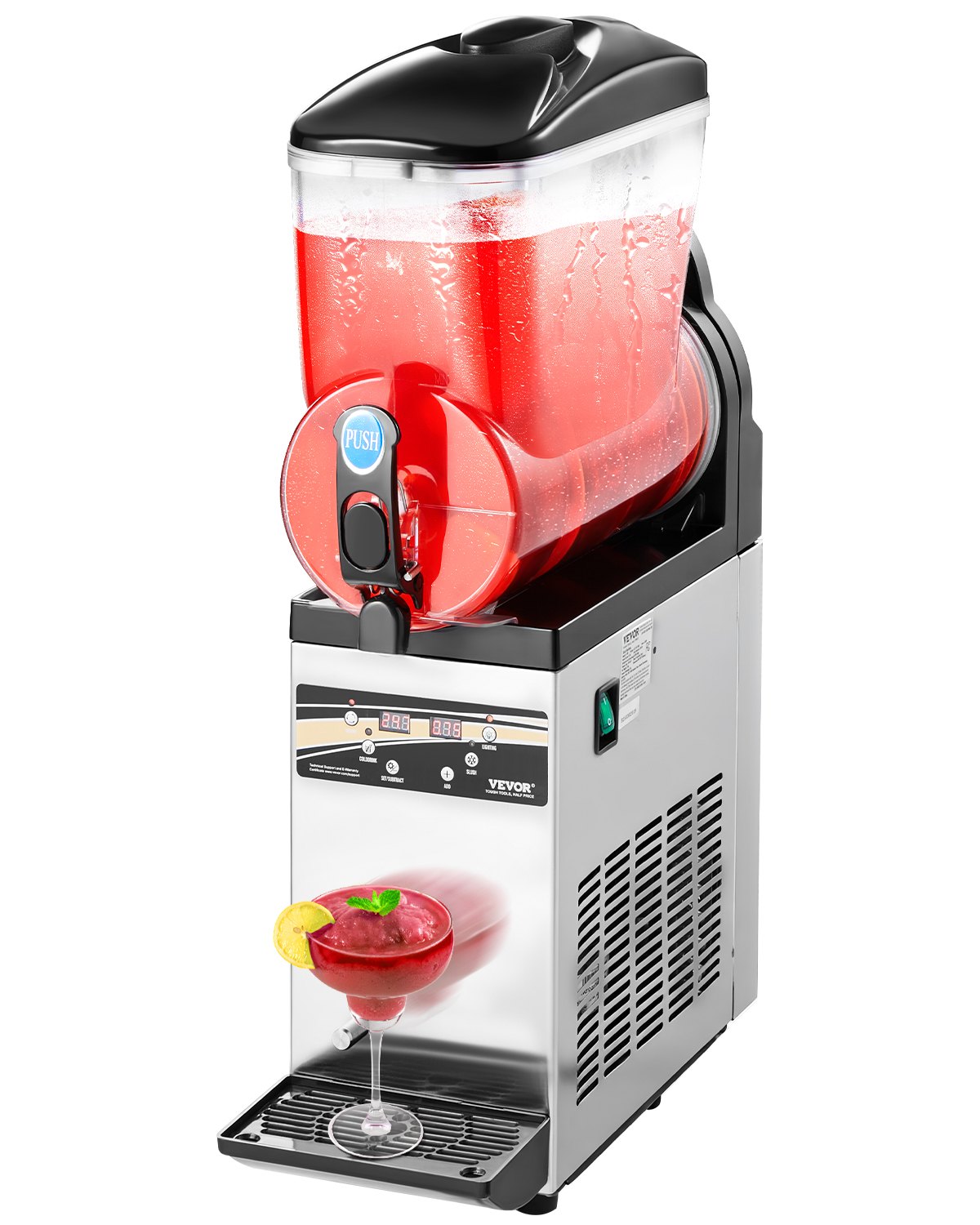 Stroj na ľadovú drť, 15l stroj na lad, 60-šálkový stroj na smoothie Margarita, nerezový výrobník ladu pre domácnosti, večierky, reštaurácie, kaviarne a bary – Obrázok 4