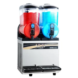 Stroj na ľadovú drť, 15l x 2 stroj na ledovú kašu s dvoma nádržami, 120-šálkový stroj na smoothie margarita z nehrdzavejúcej ocele, výrobník ledovej kaše na domáce párty, do reštaurácií, kaviarní a barov