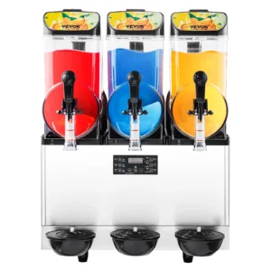 Stroj na ľadovú drť 15l x 3 stroj na ledovú kašu s tromi nádržami, 180-šálkový stroj na smoothie margarita z nehrdzavejúcej ocele, výrobník ledovej kaše na domáce párty, do reštaurácií, kaviarní a barov
