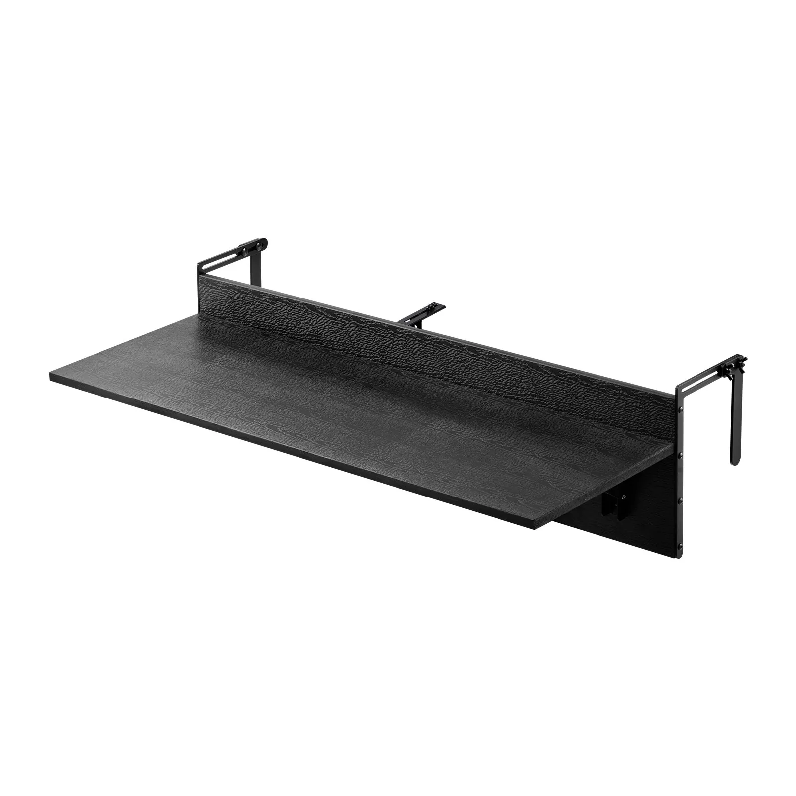 Balkónový stôl , 1220x300 mm, Skladací závesný balkónový stôl, Skladací stôl na vonkajšie použitie, Nosnosť 22 kg, Vhodný pre zábradlia od 2,54 do 10,92 cm, Servírovací stôl na terasu a verandu