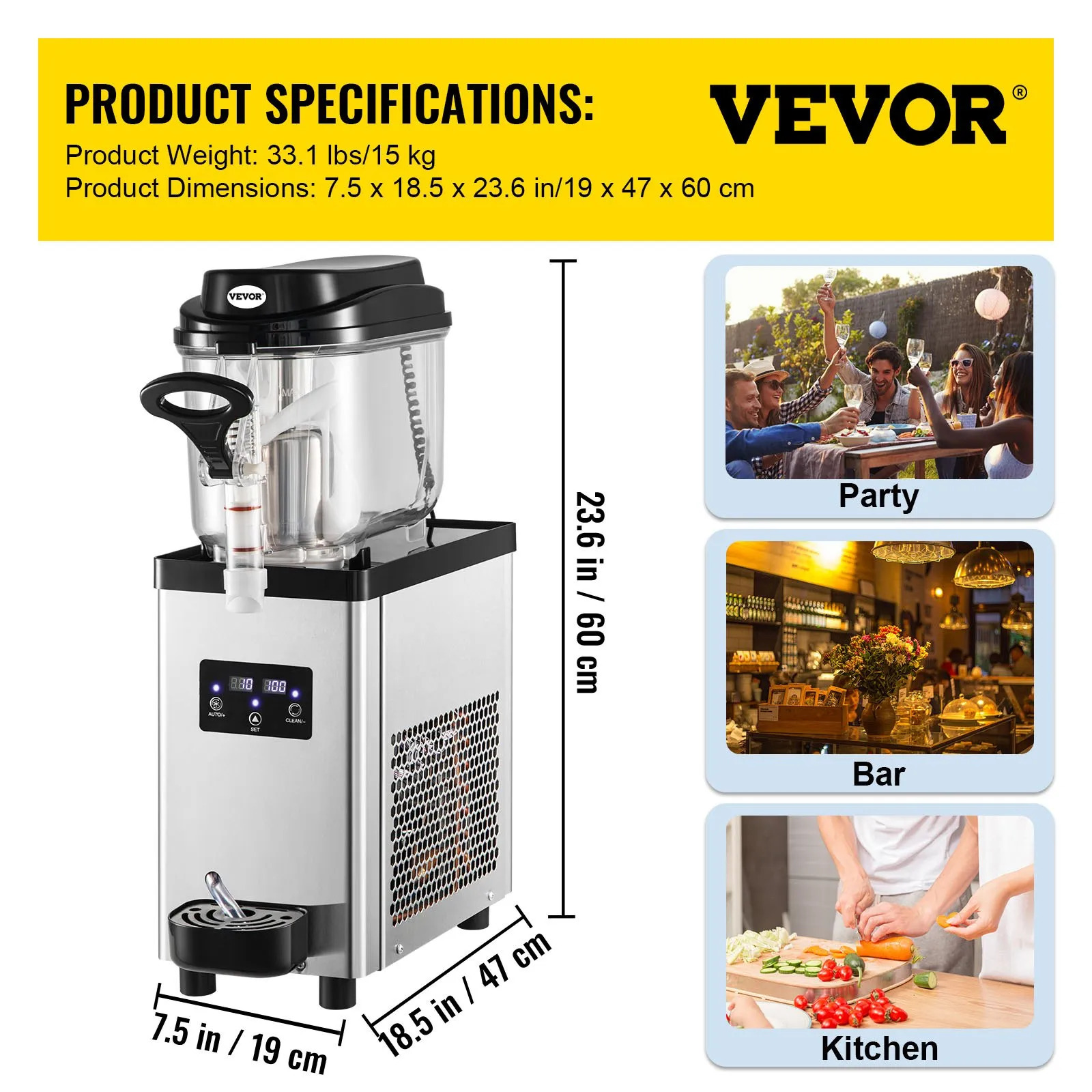 Stroj na ľadovú drť 6-litrový výrobník ľadu 300 W 220 V, nerezový výrobník mrazených nápojov Margarita Smoothie, výrobník ľadu pre supermarkety, kaviarne, reštaurácie, bary – Obrázok 6