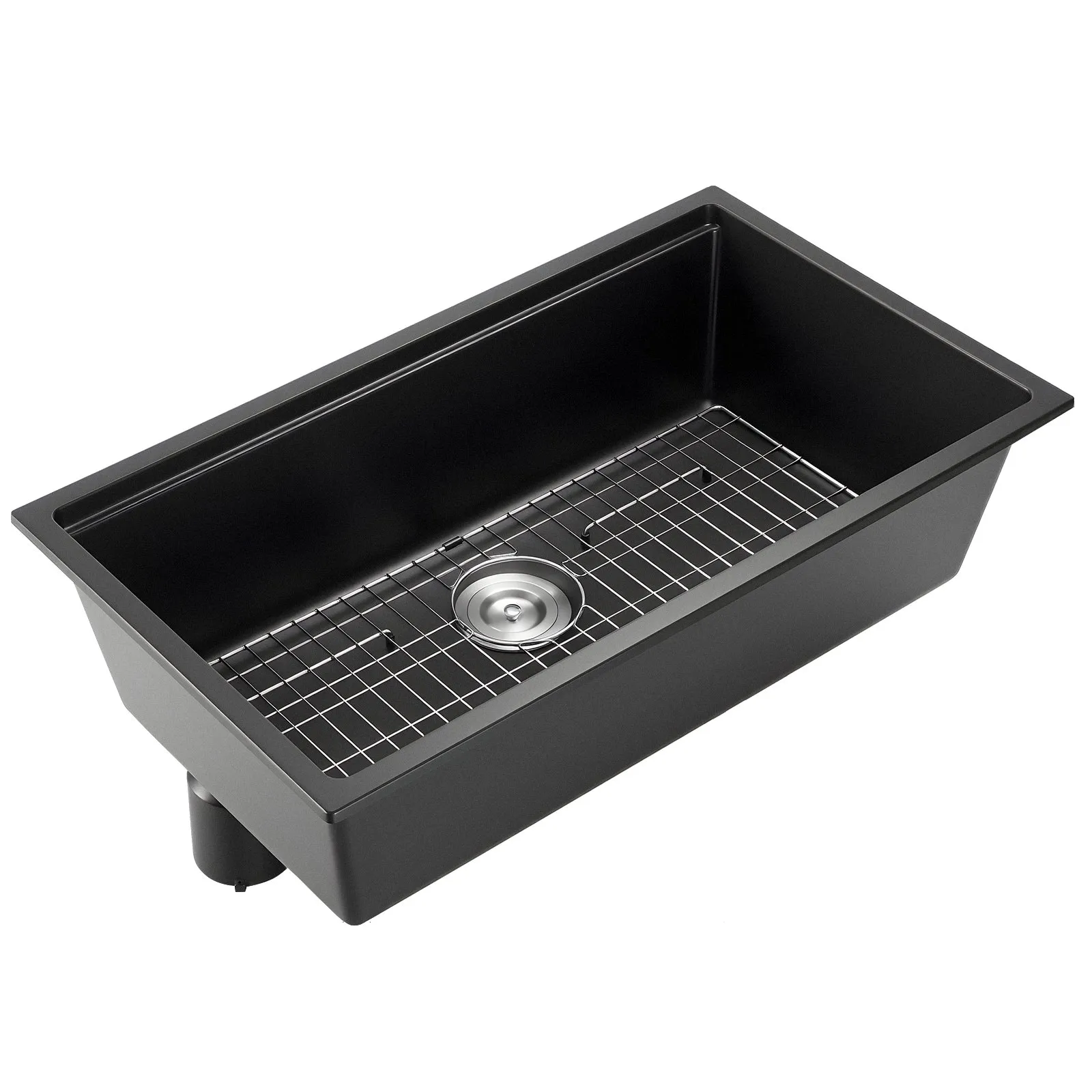 Kuchynský drez Granite (838 x 482 x 254 mm) na povrchovú montáž, vstavaný drez vo vidieckom štýle s príslušenstvom, drez do domácnosti pre obytné automobily, kuchynky na prípravu jedál, bary, čierny – Obrázok 2