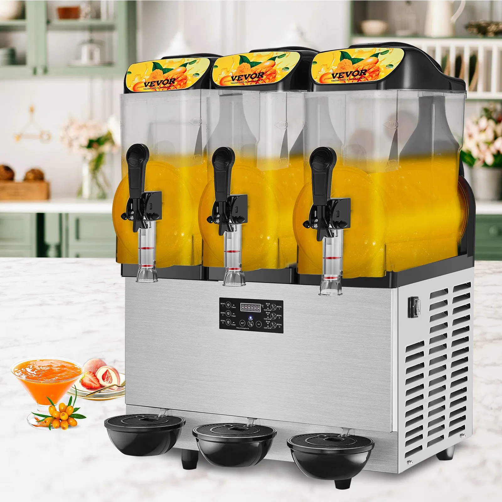 Stroj na ľadovú drť jedna misa s objemom 36 l, stroj na margaritu na 75 šálok, 1100 W nerezový smoothie margarita, výrobník mrazených nápojov, stroj na ladovú kašu na párty, do kaviarní, reštaurácií, barov atď. – Obrázok 6
