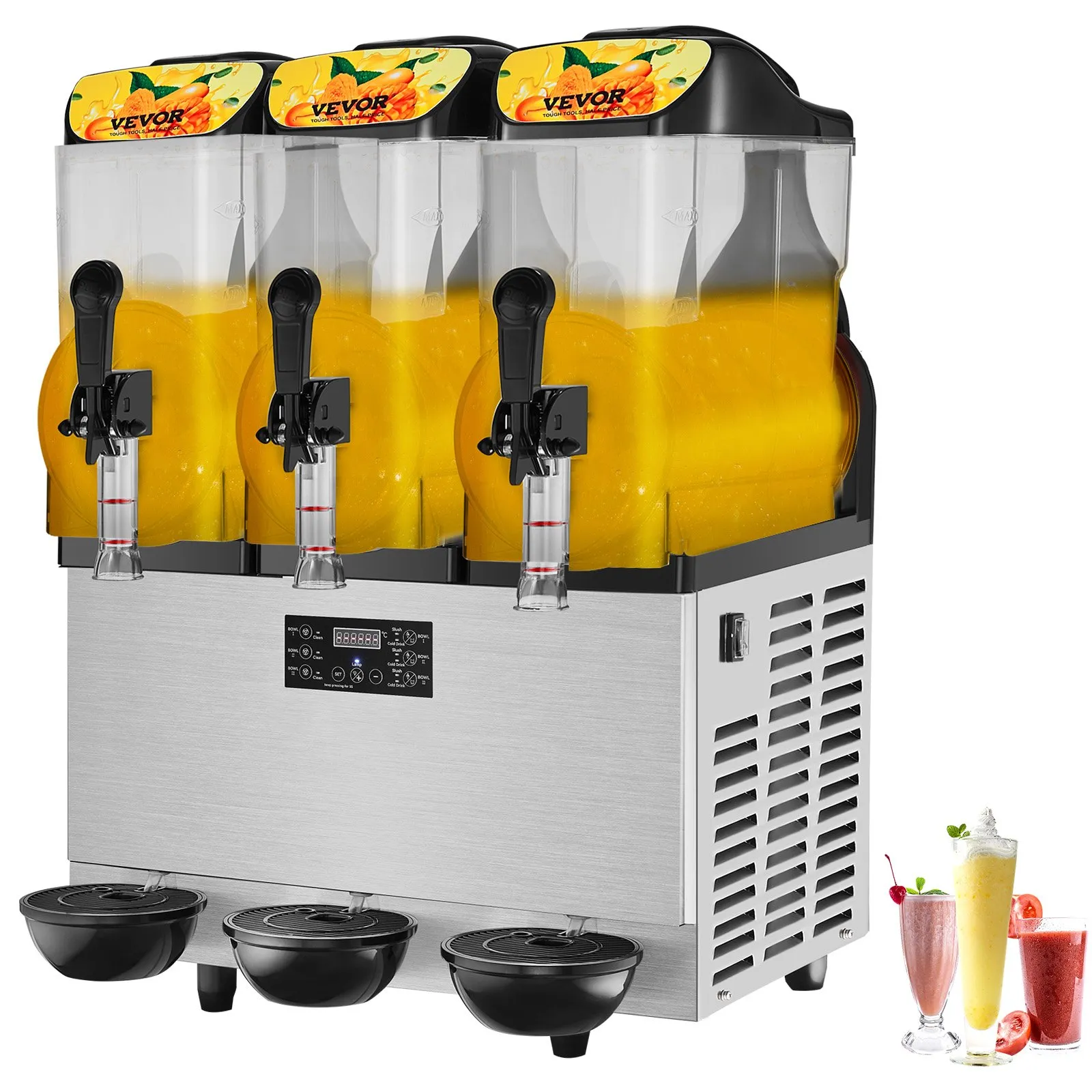 Stroj na ľadovú drť jedna misa s objemom 36 l, stroj na margaritu na 75 šálok, 1100 W nerezový smoothie margarita, výrobník mrazených nápojov, stroj na ladovú kašu na párty, do kaviarní, reštaurácií, barov atď.