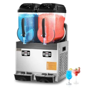 Stroj na ľadovú drť 12l x 2 Dvojitá nádrž Výrobník ľadu na ľad na mrazené nápoje, výrobník smoothie Margarita s objemom 96 šálok pre domáce párty, reštaurácie, kaviarne a bary