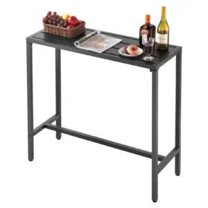 Barový stôl , 1000 x 375 x 980 mm, bistro stôl, stôl na státie s kovovým rámom, obdĺžnikové jedálenské stoly, kuchynský stôl, pultový stôl, párty stôl, záhradný nábytok na balkón, do záhrady, k bazénu