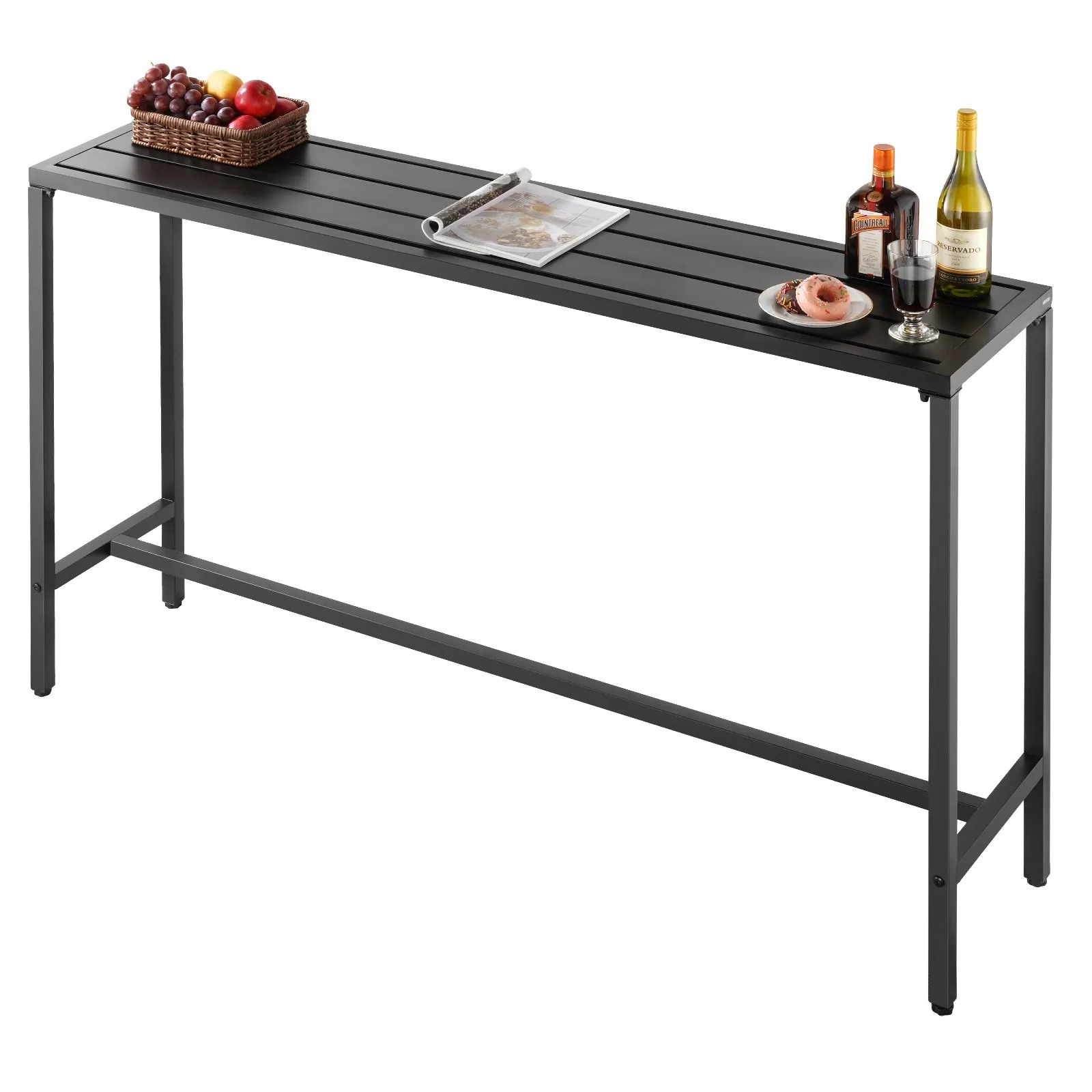Barový stôl VEVOR, 1600 x 375 x 980 mm, Bistro stôl, Stôl na státie s kovovým rámom, Obdĺžnikové jedálenské stoly, Kuchynský stôl, Pultový stôl, Párty stôl, Záhradný nábytok na balkón, do záhrady, k bazénu – Obrázok 5