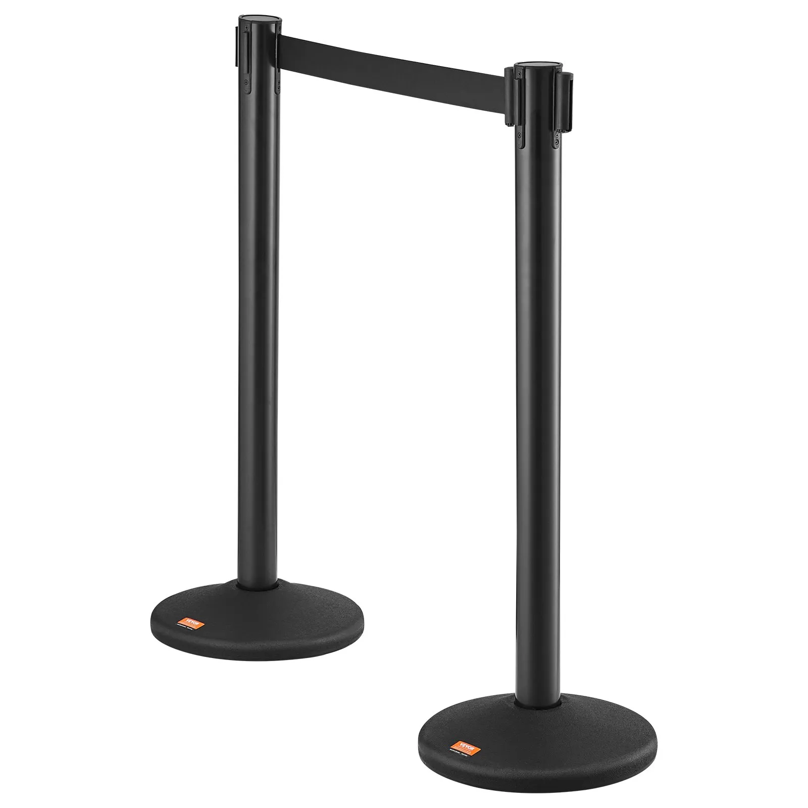 Systém na reguláciu davu Bariérová páska Bariérový stĺpik 6-dielny, 2 m x 48 mm čierny navíjací pás, bariérové stĺpiky systému na reguláciu davu vhodné pre letiská, veľtrhy, miesta konania súťaží atď. – Obrázok 2