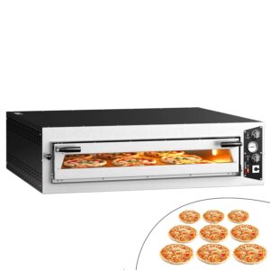 Elektrická viacposchodová pec na pizzu – jednoposchodová – ohňovzdorné kamenné dno – 9 x Ø 34 cm (13,4 palca) – do 450 °C