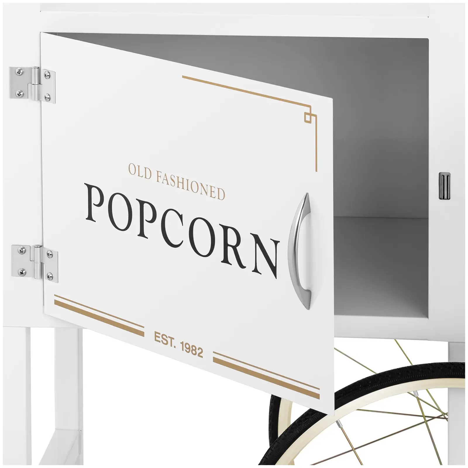 Vozík na stroj na popcorn - bielo-zlatý – Obrázok 6