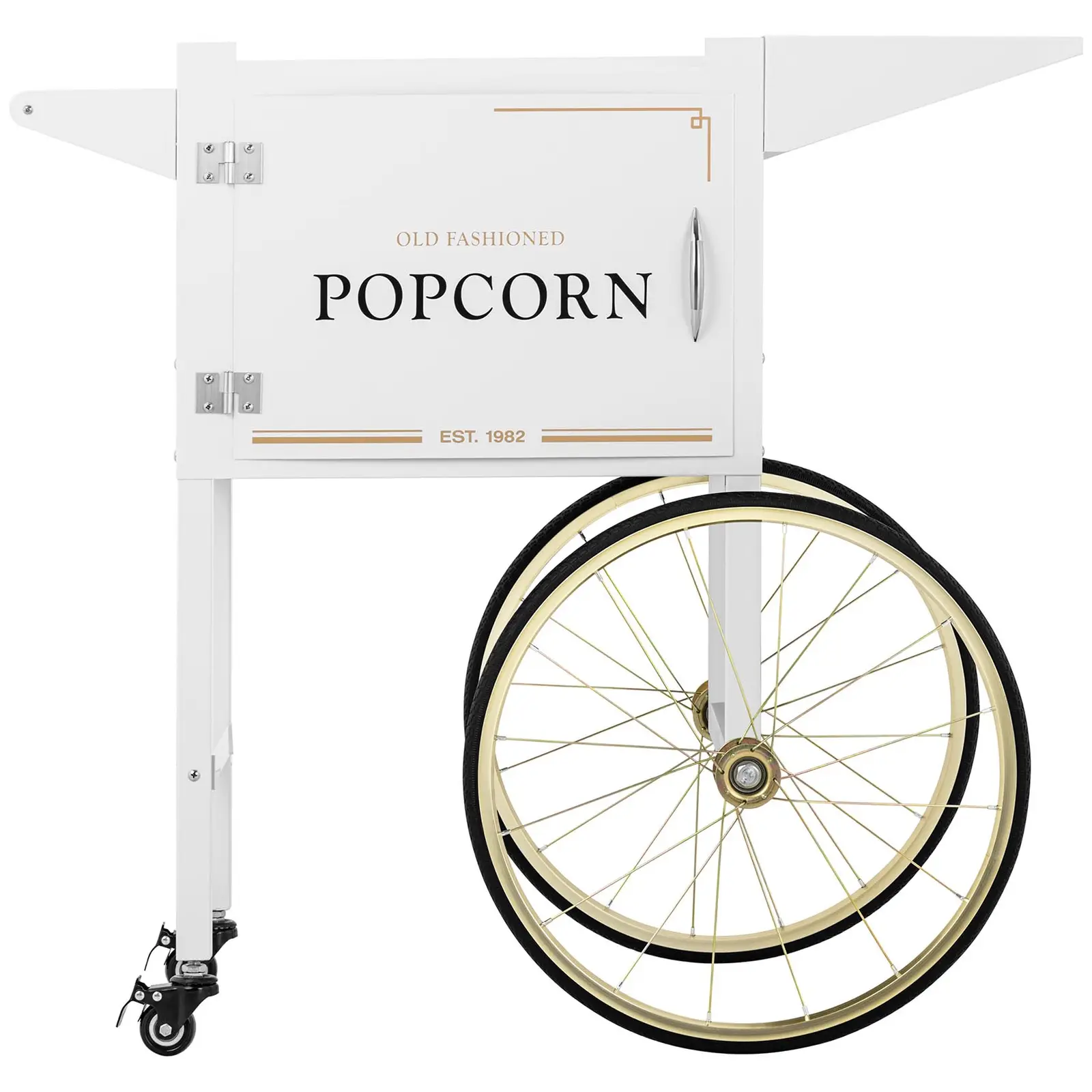 Vozík na stroj na popcorn - bielo-zlatý – Obrázok 3