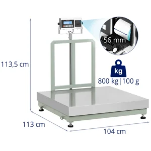 Plošinová váha - 800 kg / 0,1 kg - 100 x 100 cm - LCD s tlačiarňou etikiet
