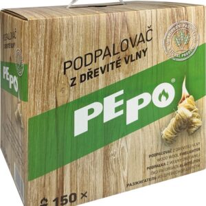Podpaľovač PE-PO® drevitá vlna, 150 ks, rozpaľovač na gril, kachle, krby, pece