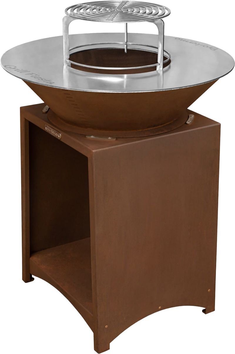 Gril Strend Pro Fiesta, prevedenie rust, oceľ, priemer 75 cm, s ohniskom – Obrázok 3