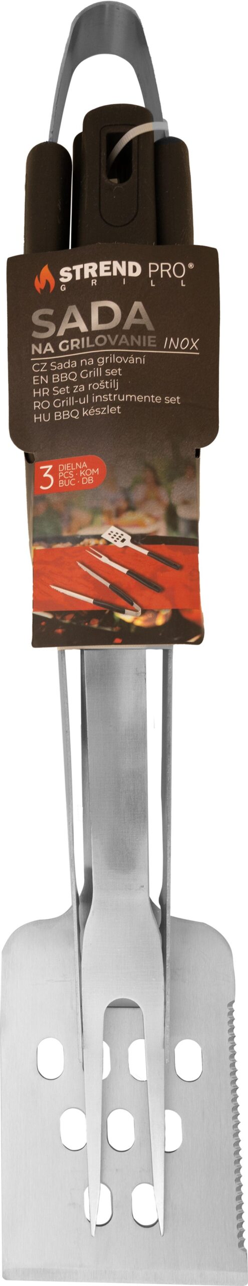 Sada náradia Strend Pro Grill, na grilovanie a opekanie, nerez, 3-dielna – Obrázok 2