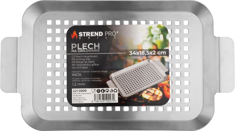 Plech Strend Pro Grill, na grilovanie, nerez, 34x18,5x2 cm – Obrázok 2