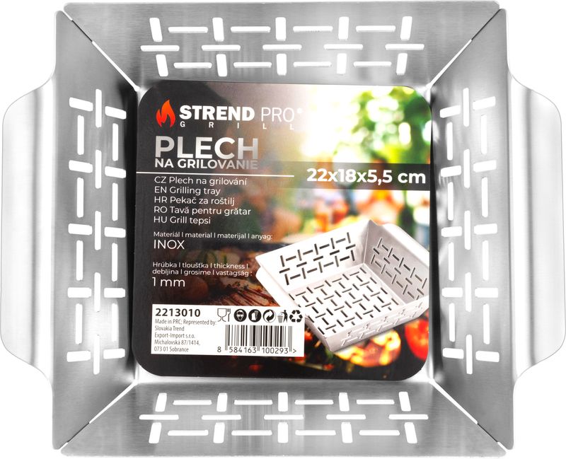 Plech Strend Pro Grill, na grilovanie, nerez, 22x18x5,5 cm – Obrázok 2