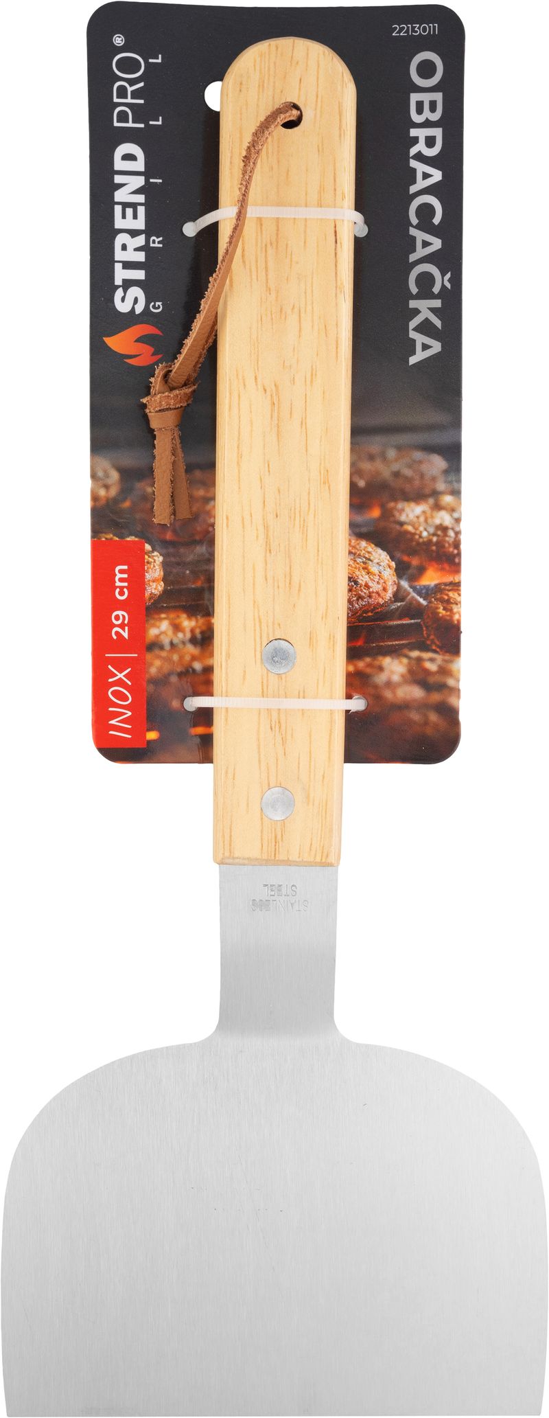 Obracač Strend Pro Grill, na grilovanie, drevena rúčka, 29 cm – Obrázok 2