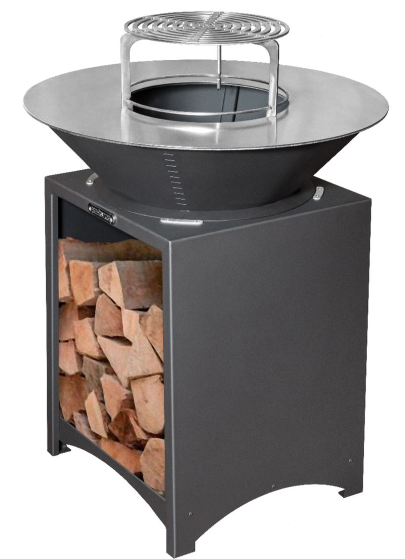 Gril Strend Pro Fiesta, prevedenie antracit, oceľ, priemer 75 cm, s ohniskom – Obrázok 3