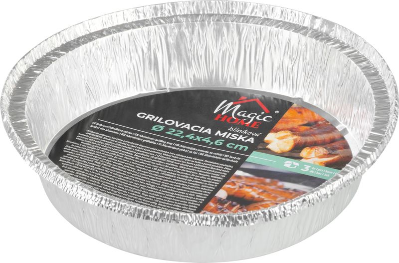 Miska MagicHome, 22,4x4,6 cm, grilovacia, 3 ks, Alu, okrúhla – Obrázok 2