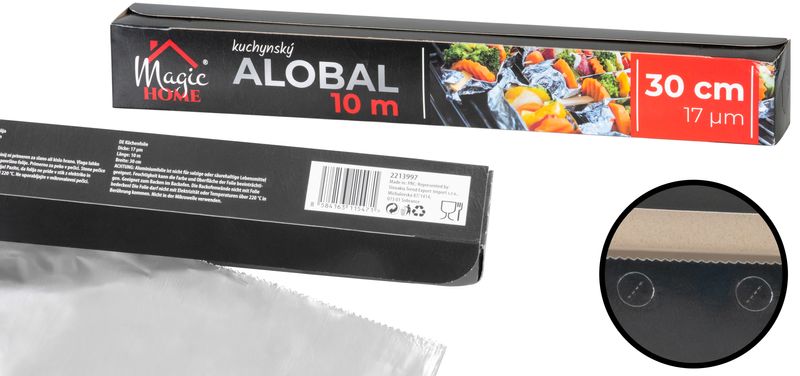 Alobal MagicHome 30 cm, L-10 m, 17 µm, hliníkový, grilovací, EXTRA STRONG – Obrázok 6