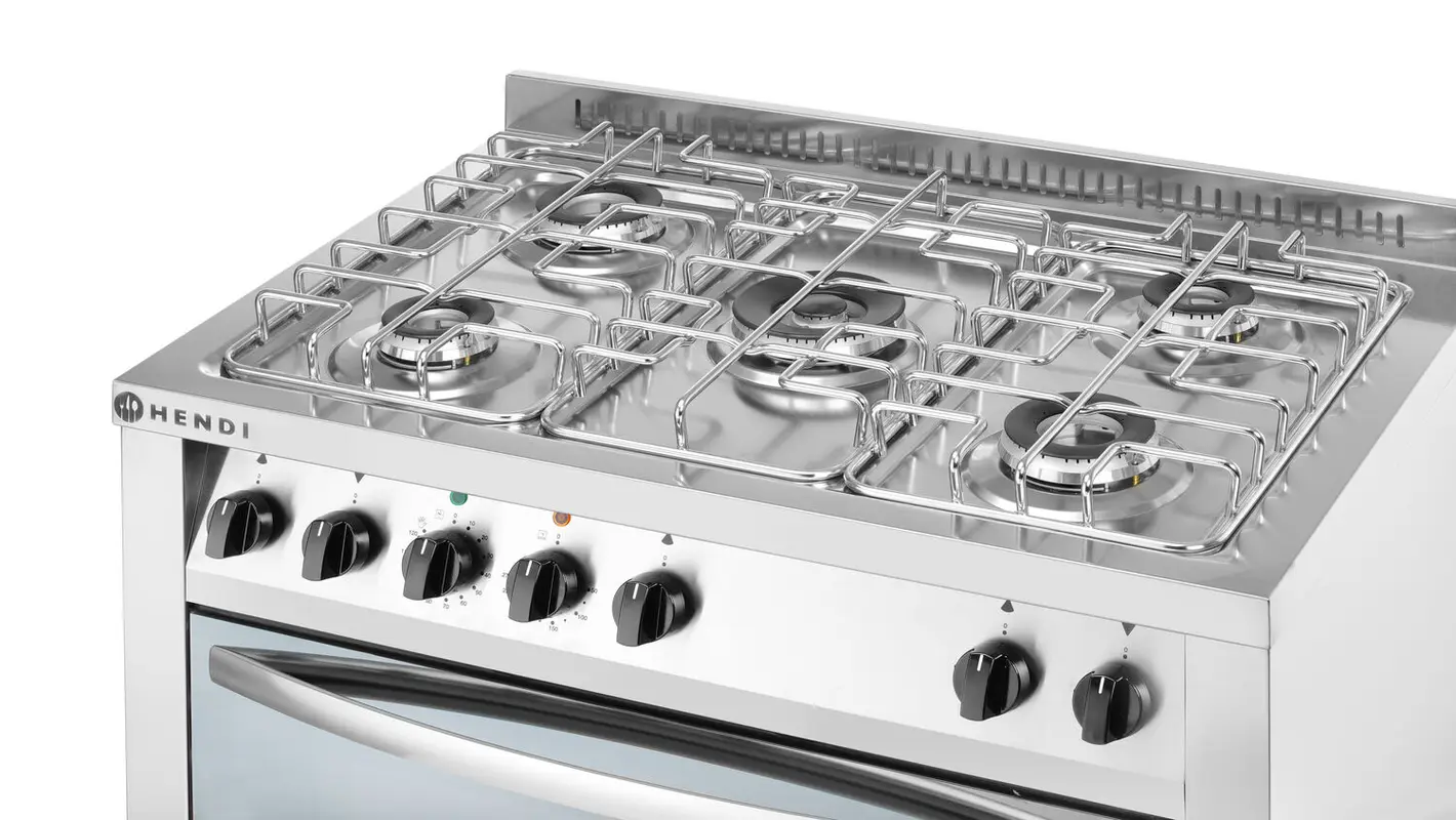 Plynový sporák s 5 horákmi, HENDI, Smart, 230V/3000W, 17000kW, 900x600x(H)900mm – Obrázok 3