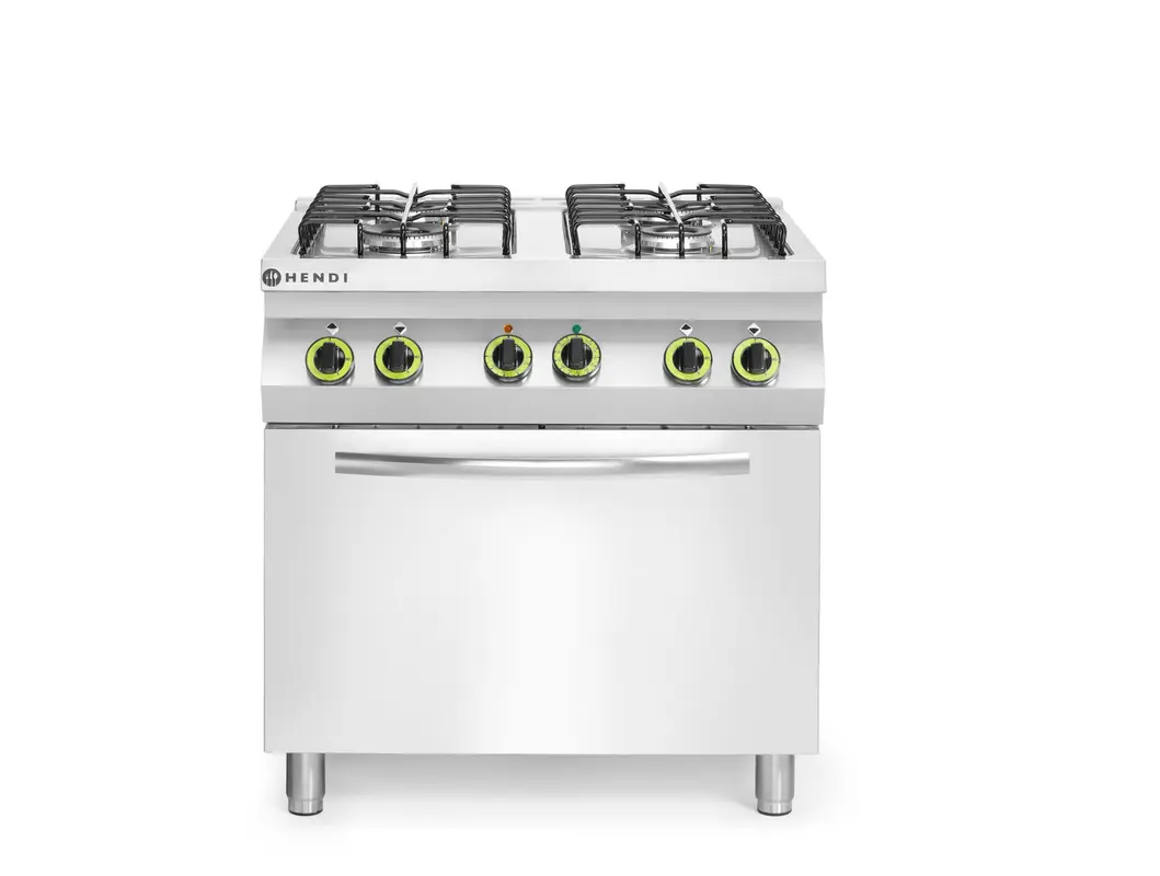 Plynový sporák so 4 horákmi a s elektrickou konvekčnou rúrou GN 1/1, HENDI, Smart, GN 1/1, 230V/3000W, 17000kW, 800x700x(H)900mm – Obrázok 3
