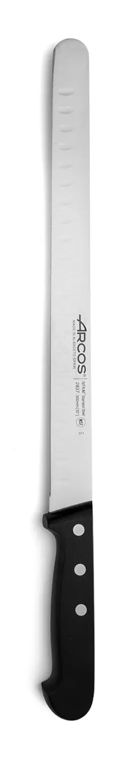 Nôž na krájanie s okrajom Granton, séria UNIVERSAL, Arcos, Čierna, (L)423mm