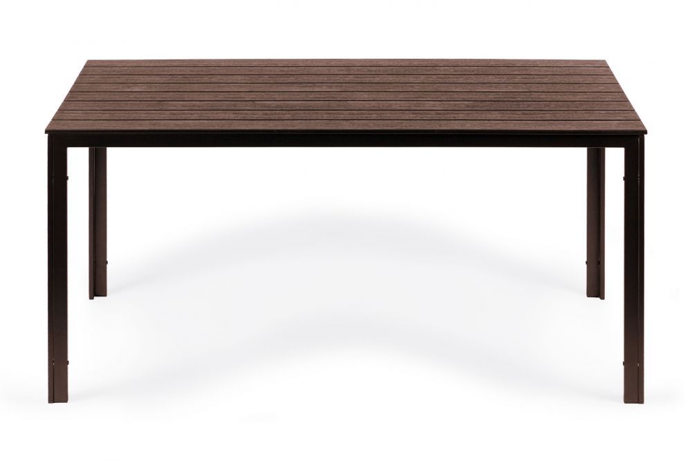 Záhradný stôl pre 6 osôb, 156x78 cm, polywood, hnedý, terasový nábytok MultiGarden – Obrázok 3