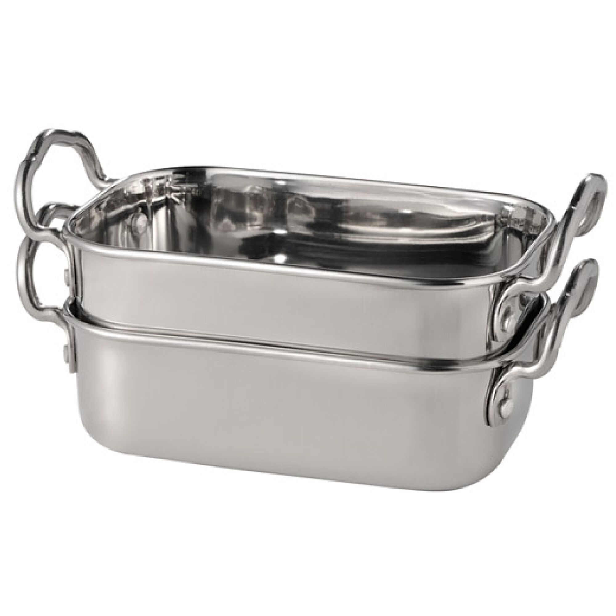(6 kusov) Mini servírovacia panvica - držiak na občerstvenie - nehrdzavejúca oceľ - 0,5 litra - 145 x 95 mm – Obrázok 2