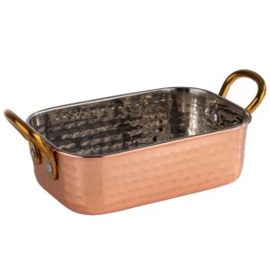(6 kusov) Mini servírovacia panvica - MUMBAI - nehrdzavejúca oceľ - 0,45 litra - 145x95 mm - meď