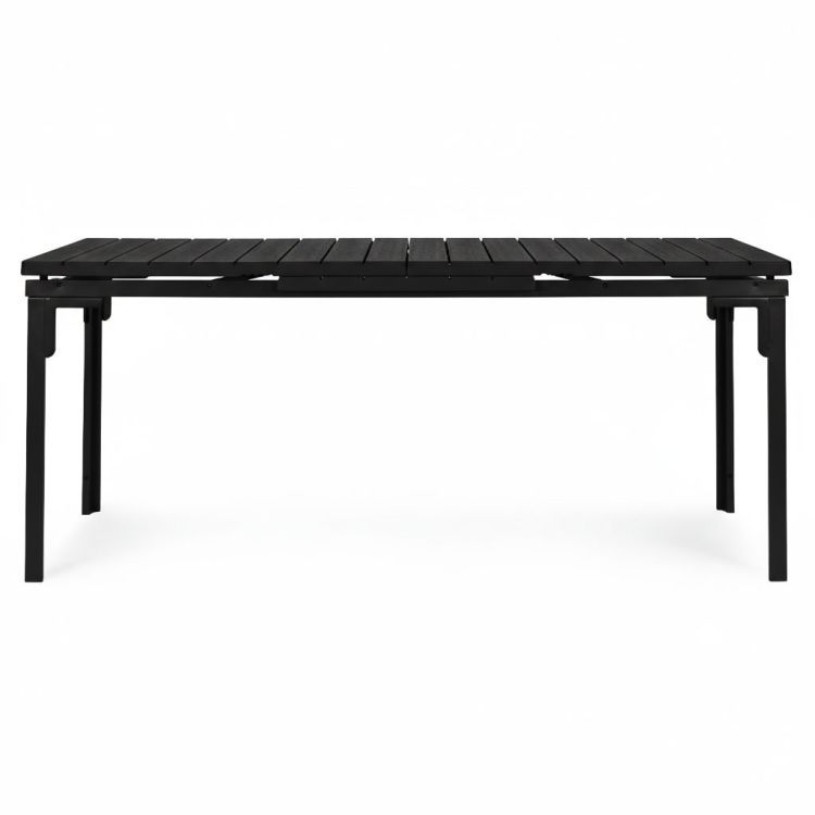 Rozkladací záhradný stôl 180-240 cm, až 12 miest na sedenie, HDPE oceľ, čierny, MultiGarden – Obrázok 5