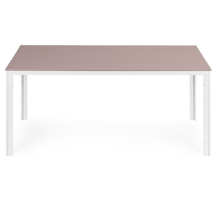 Záhradný stôl pre 6 osôb, 156x78 cm, Polywood, béžová, biela, MultiGarden, záhradný nábytok – Obrázok 4