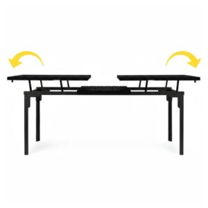 Rozkladací záhradný stôl 180-240 cm, až 12 miest na sedenie, HDPE oceľ, čierny, MultiGarden