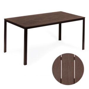 Záhradný stôl pre 6 osôb, 156x78 cm, polywood, hnedý, terasový nábytok MultiGarden