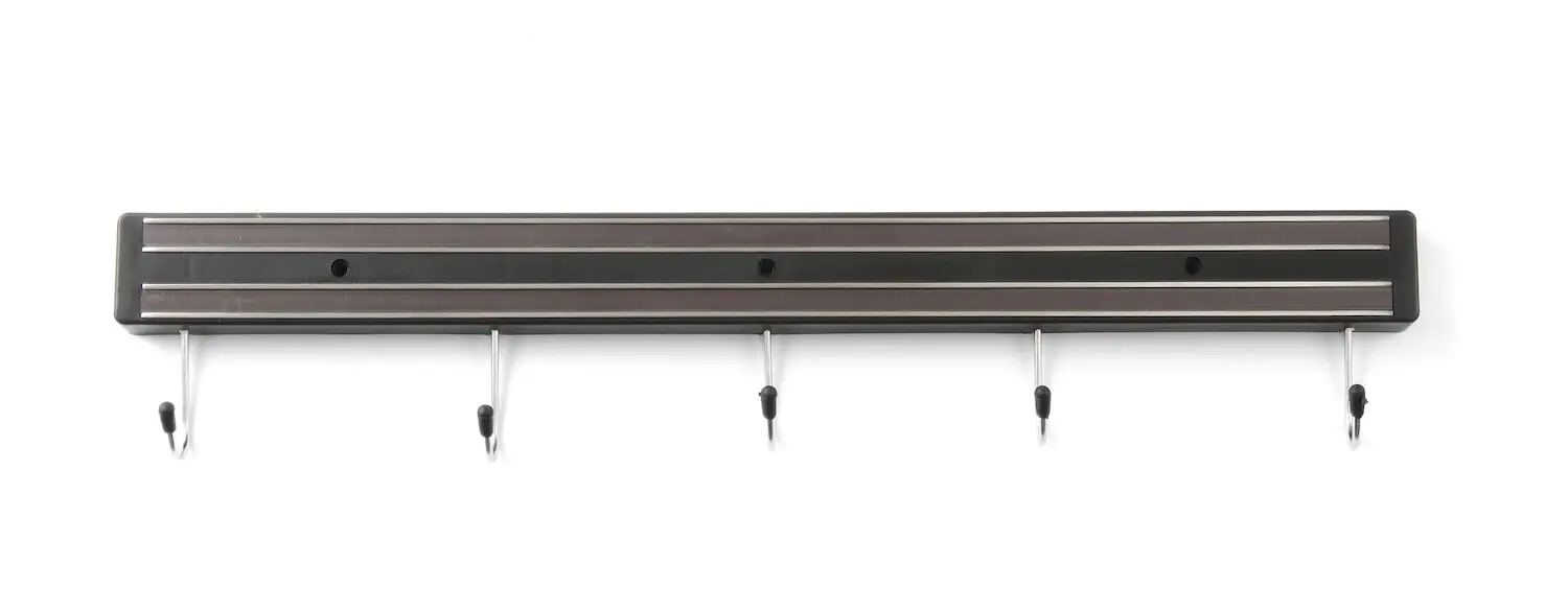 Magnetická lišta s háčikmi, HENDI, 5 háčikov, (L)470mm