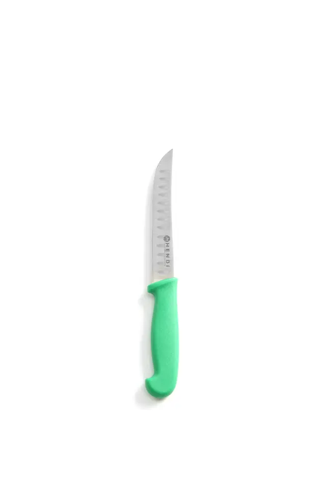 Univerzálny nôž s guľatou ocieľkou, HENDI, dlhý , Zelená, (L)230mm