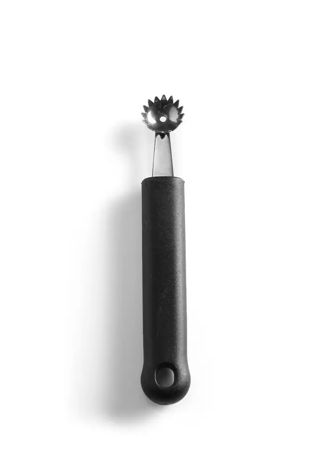 Dekoračný nôž na guľaté tvary – jednoduchý, vlnitý, HENDI, Čierna, (L)150mm