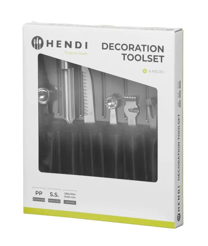 Súprava dekoračných nožov – 6 ks, HENDI, Čierna, 280x100x(H)50mm – Obrázok 2