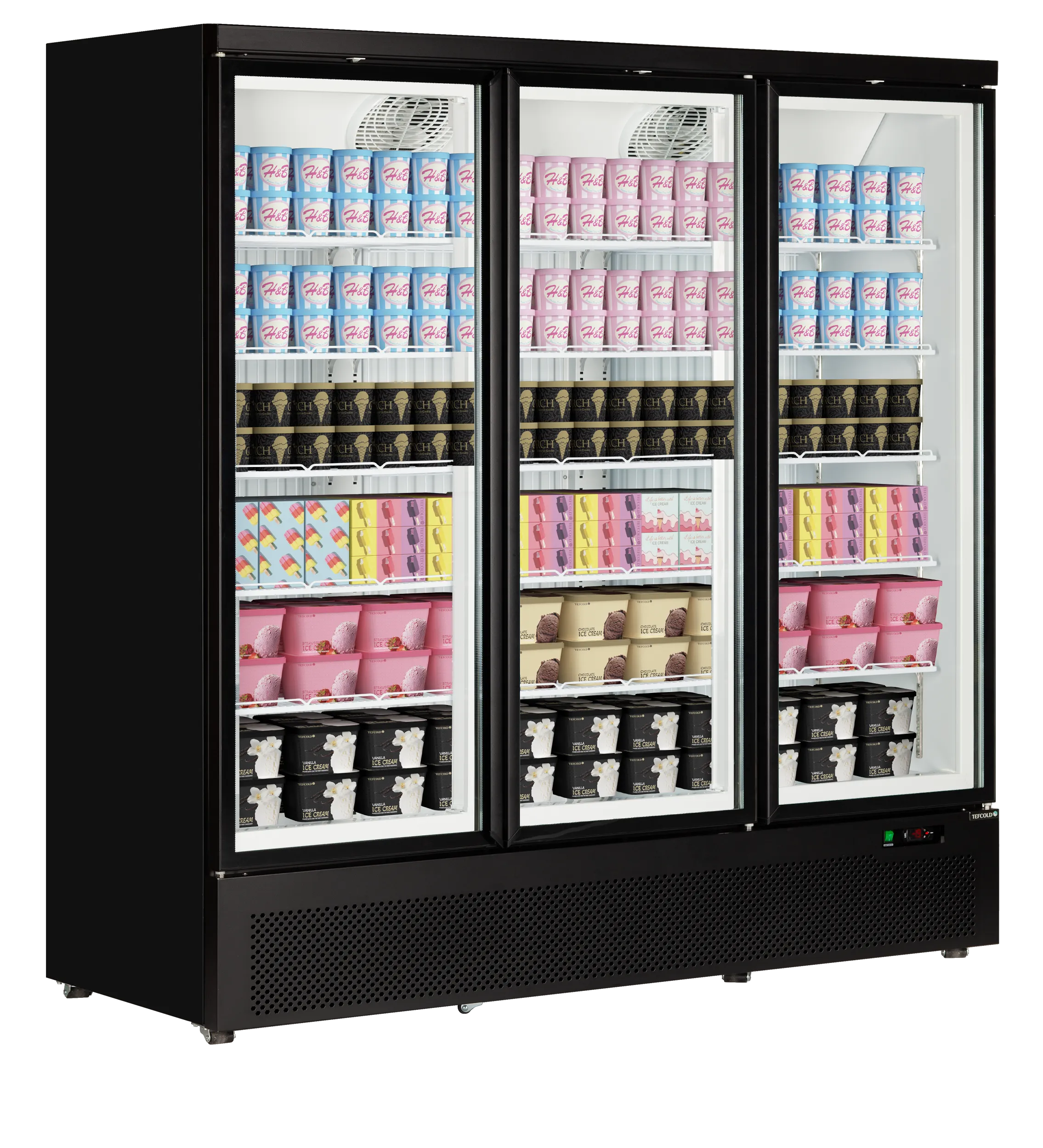 Mraziaca skriňa – trojitá – presklené dvere – 1090 L | TEFCOLD Atom Maxi F3DB – Obrázok 3