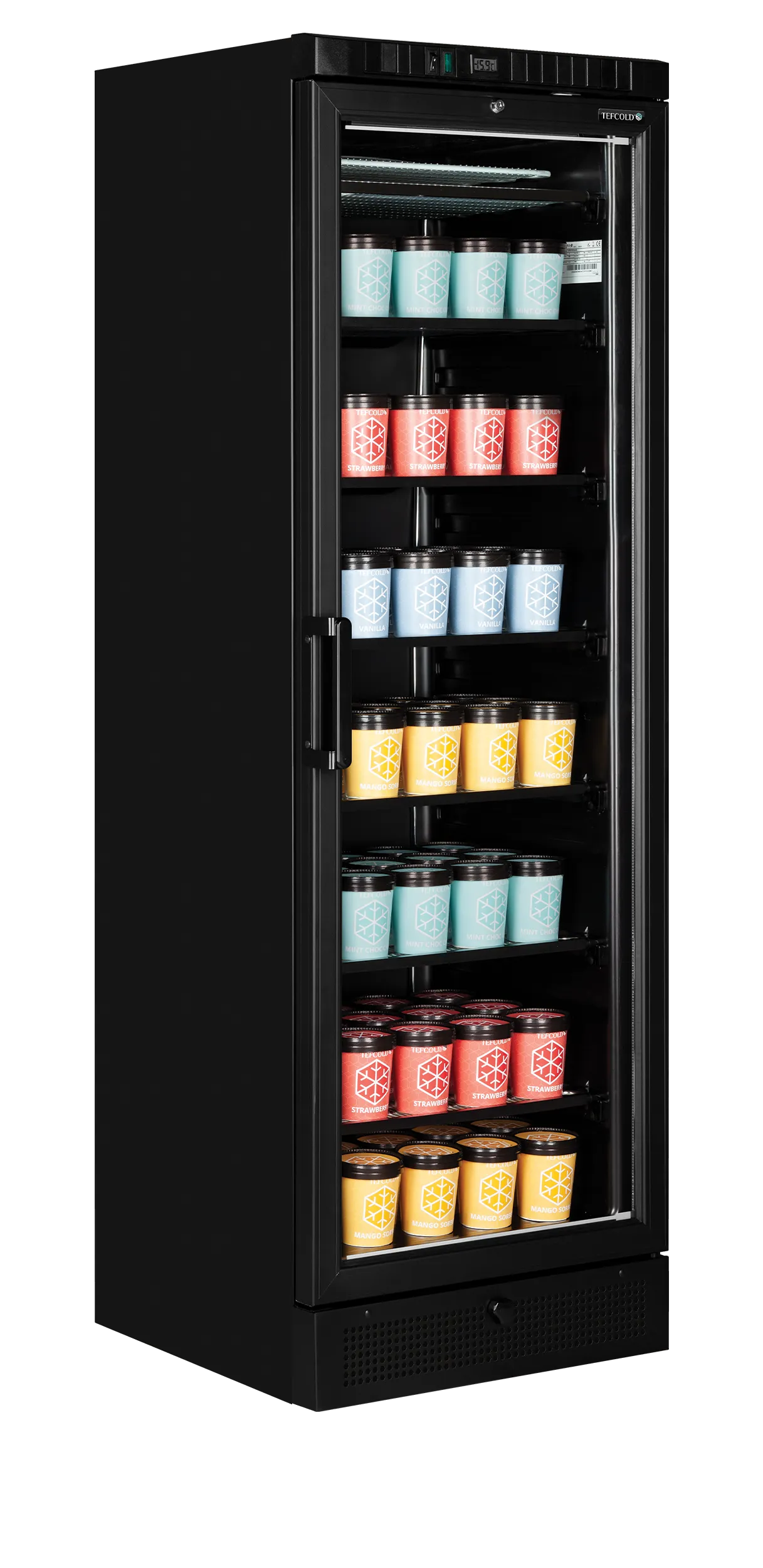 Mraziaca skriňa – presklené dvere – 270 L – čierna | TEFCOLD UFSC371G Black – Obrázok 3