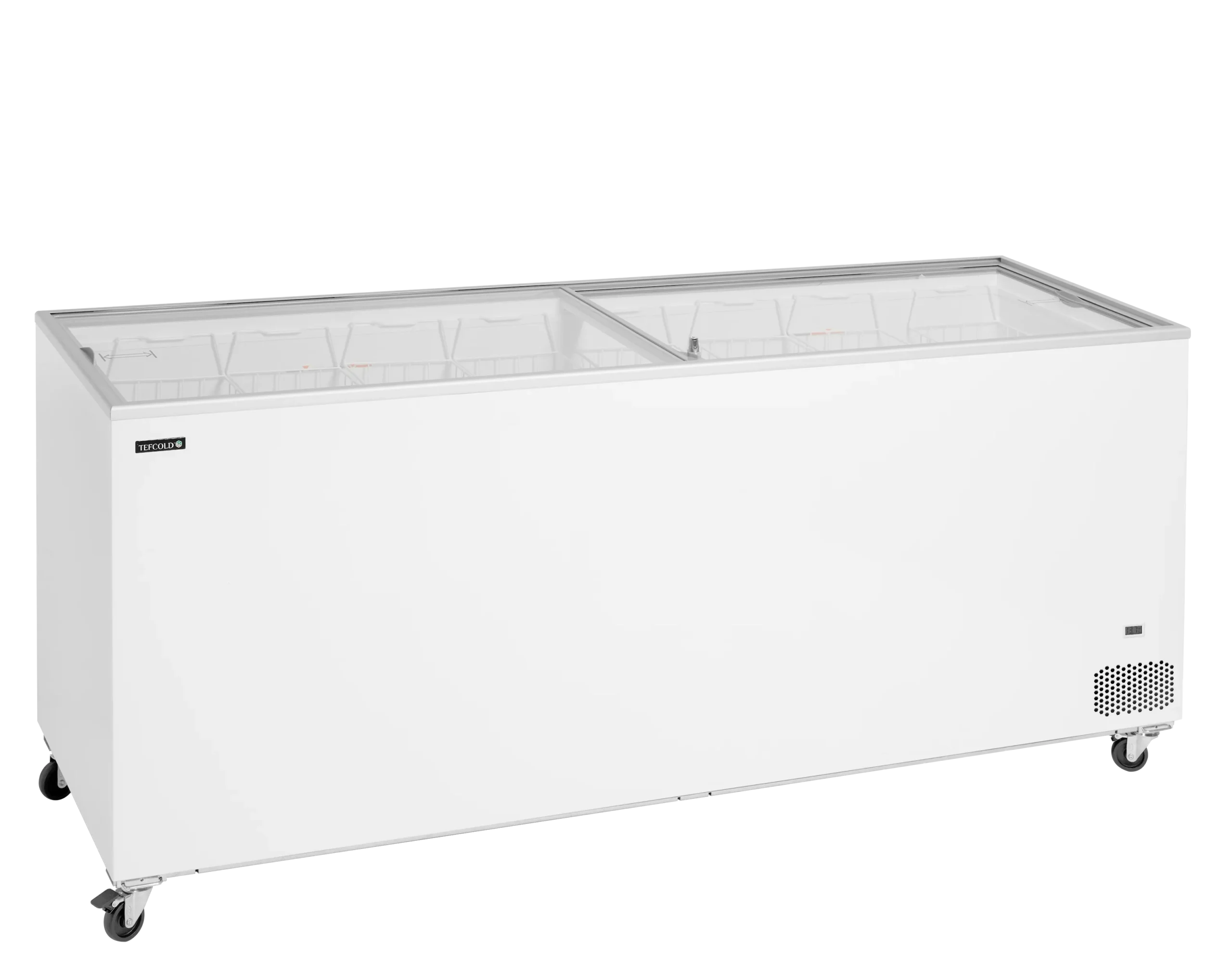 Truhlicová mraznička – presklené veko – 620 L | TEFCOLD IC 701 SC