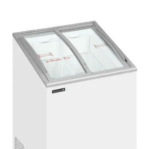 Truhlicová mraznička – presklené oblé veko – 85 L | TEFCOLD IC101SCEB LED
