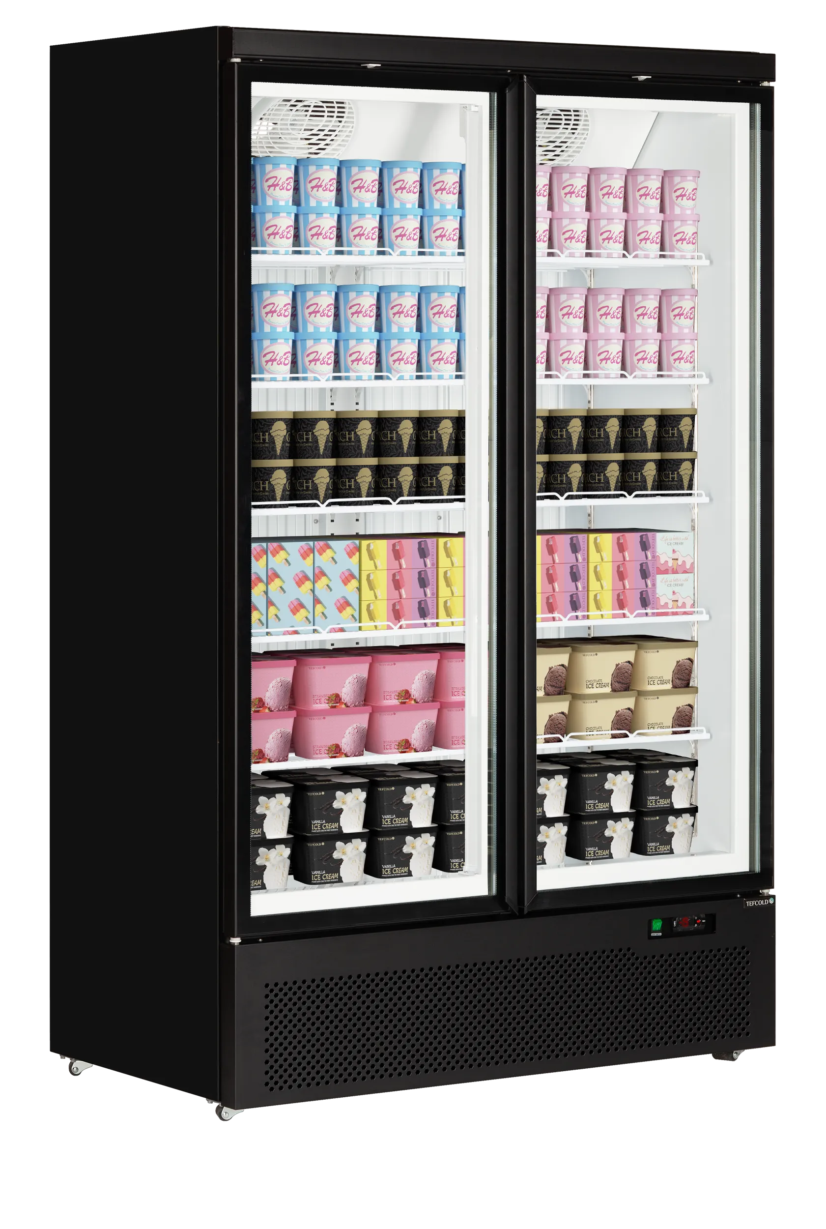 Mraziaca skriňa – dvojdverová – 702 L – čierna | TEFCOLD Atom Maxi F2DB – Obrázok 7